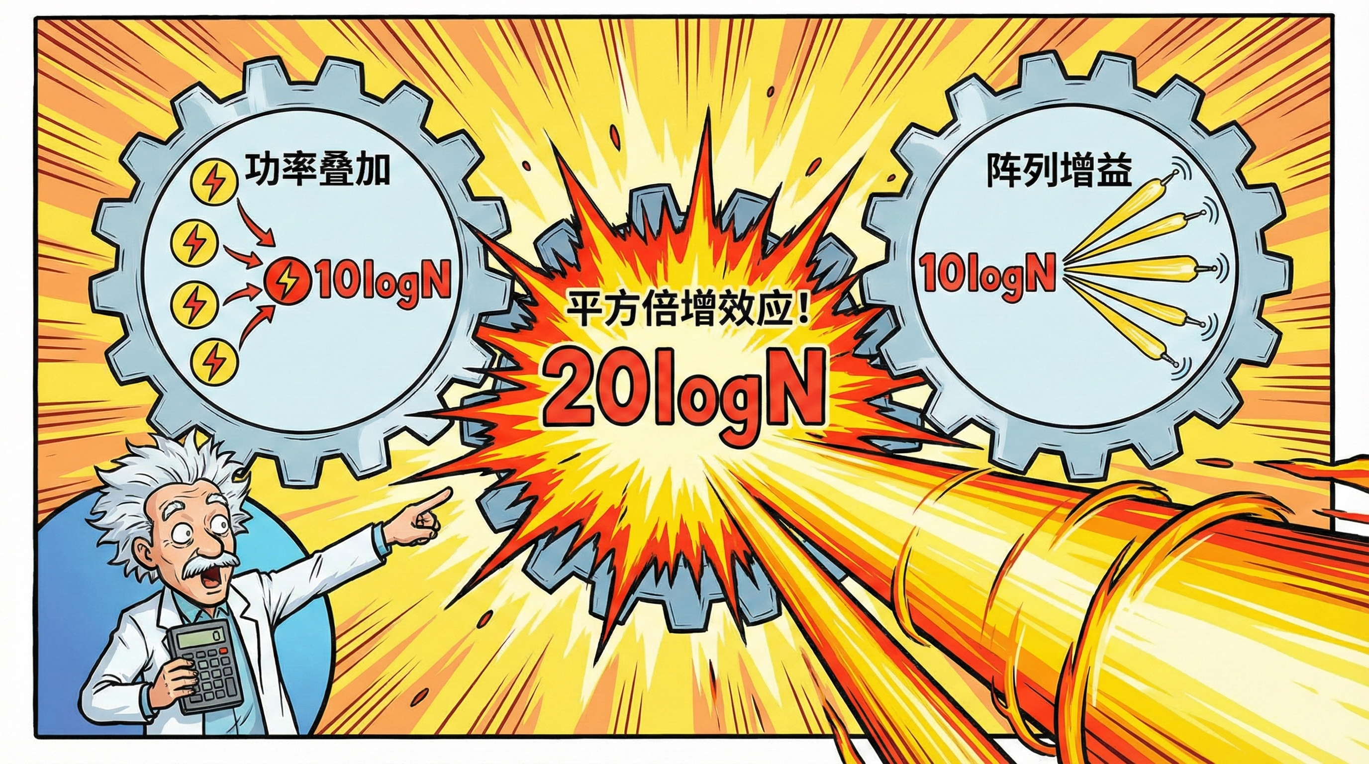 相控阵天线的平方增益倍增